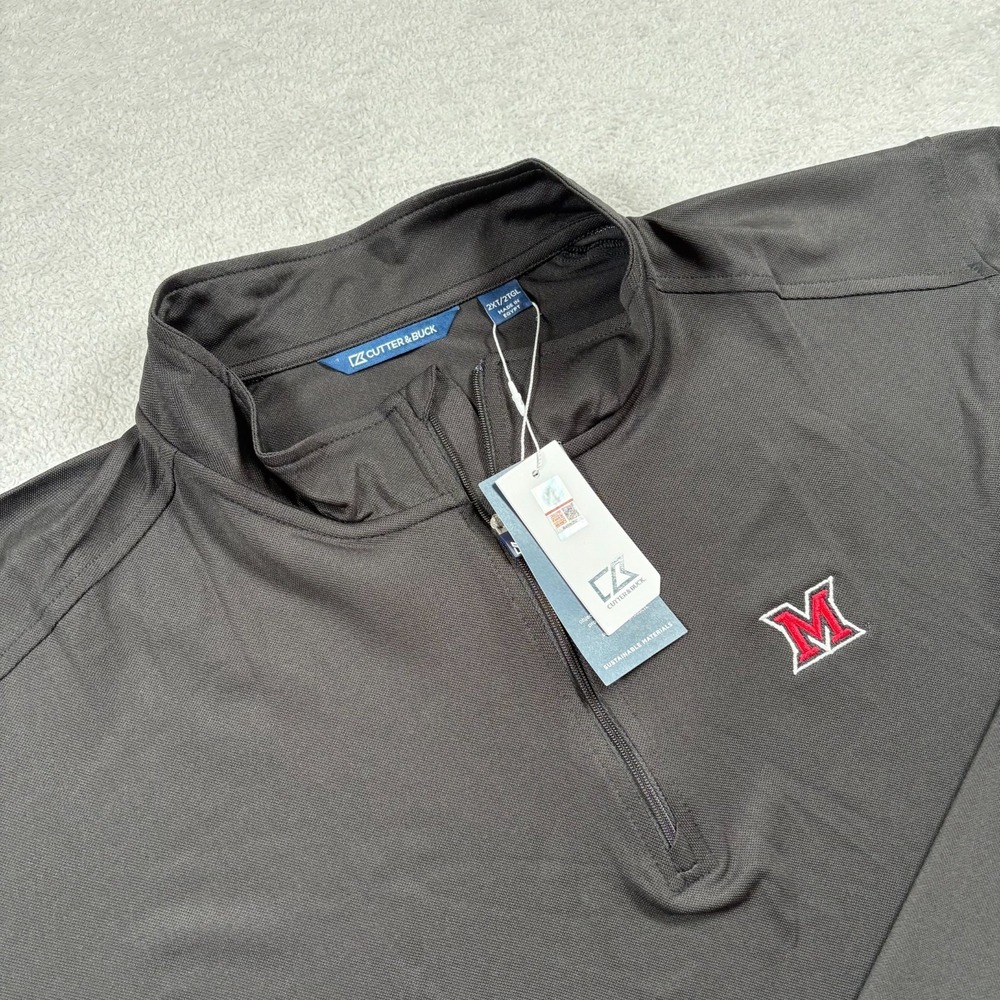 Cutter & Buck Virtue Eco NCAA Miami RedHawks Basketball Shirt‎ Mens 2XT Black